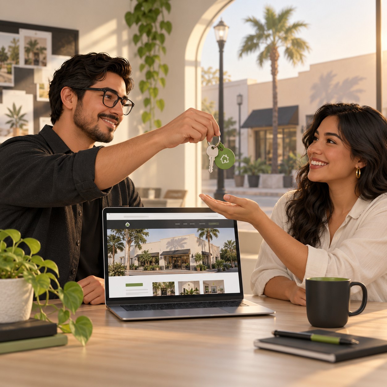A local business owner receiving a completed website and ownership handoff